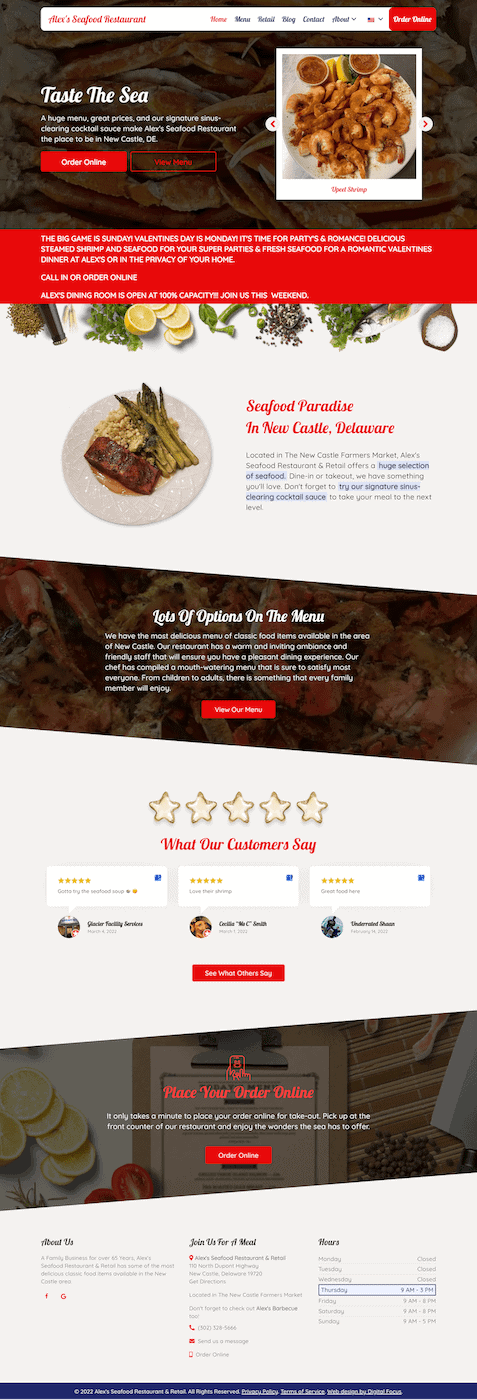 Restaurant Web Desing